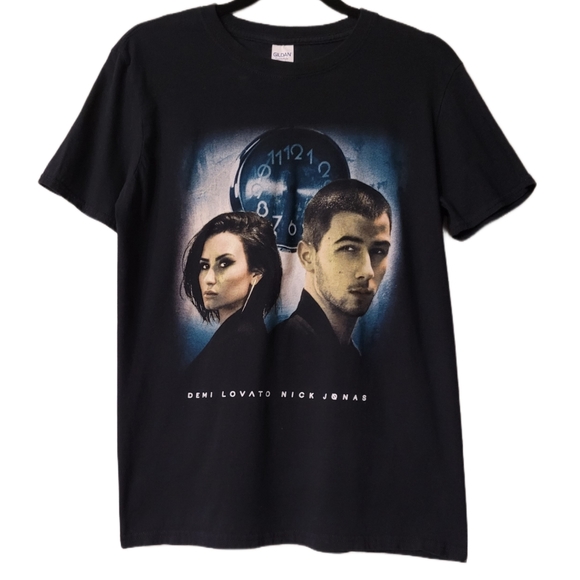 Demi Lovato Nick Jonas 2016 Concert Tee Size Medium Black - Picture 1 of 3